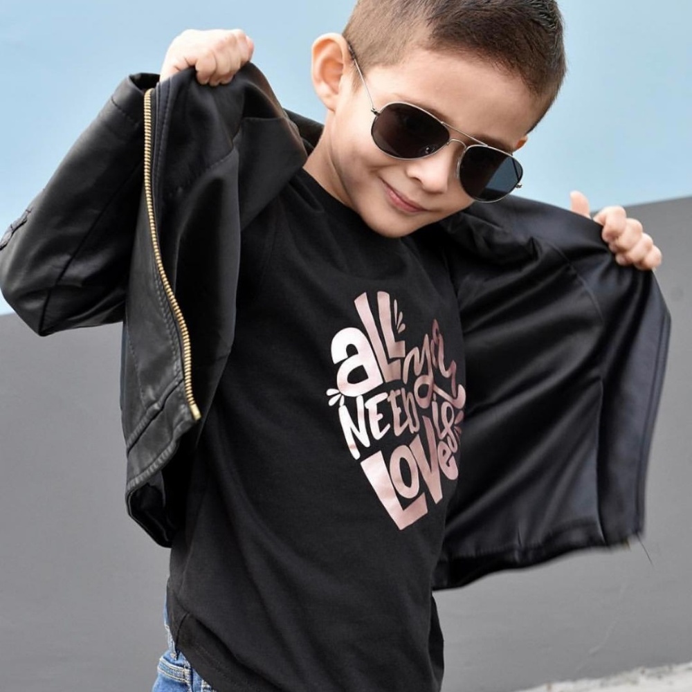 Kids Black faux leather Unisex jackets - Picture 8 of 8
